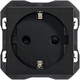 SIMON 270 SCHUKO PLUG PLUG Grounded Matte Black 16A 250V | Flat and thin wall plug, female type, easy installation. Simon 270
