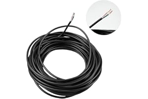 inodiref 10 metrów 28AWG kabel elektryczny, czarny, przewód PVC, 4-żyłowy rdzeń miedziany, elektryczna średnica całkowita 3 mm, do podłączenia kabli, instalacji oświetleniowych lub sygnalizacyjnych