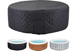 Lazy Spa Termiskt skydd | Isolerat uppblåsbart värmeskydd för badkar | 208 cm Runda badkarsskydd