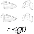 2 Pairs Safety Glasses Side Shields,Flexible Side Shields for Eyeglasses,Safety Glasses Outer Covers,Eye Protection Glasses Side Shields,Suitable for Small And Medium-Sized Glasses(Transparent)