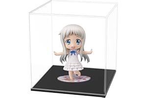 HOPEME Fully Assembled Acrylic Display Case, 4 Inch Clear Acrylic Box for Display Collectible, Countertop Alternative Glass Case for Home Storage and Organizing Toys