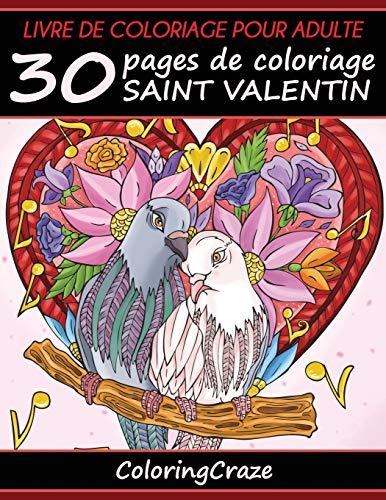 Télécharger Livre de coloriage pour adulte: 30 pages de coloriage Saint Valentin, Série de livre de coloriage p livre En ligne