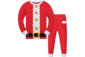 Gumyoss Kids Christmas Pyjamas Girls Xmas Pjs Cotton Long Sleeve Toddler Santa Pyjama Sets Age 2-13 Years