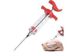 Turkey Needle Seringue D'injecteur de Viande,Seringue à Marinade Seringue à Sauce Poire à Jus Marinade Aiguilles D'injecteur de Marinade pour Dinde Bœuf Poulet Turquie Viande Rôtis Barbecue