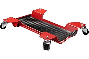 Wiltec Plataforma rodante para motos máx. 250 kg caballete central, carro con ruedas giratorias, ideal para talleres y garajes, mantenimiento de motocicletas