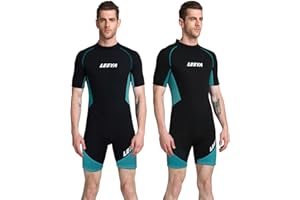 DASJD 3mm Shorty Combinaison Plongée Homme, High Stretch Neoprene Combinaison Nage Eau Froide avec Fermeture éclair à L'arrière pour Plongée sous-Marine, Natation, Surf,6XL