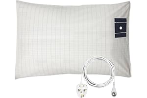 RIQINXIN Silver Conductive Grounding Mat Grounding Pillowcase with 15ft UK Grounding Cord for Better Sleep Reduce Stress 20x30In