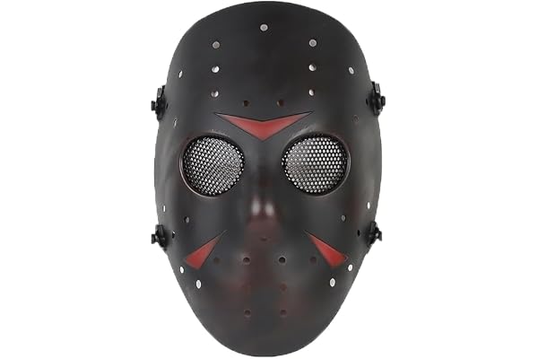 Masque Airsoft Paintball de Protection Masque métallique Masque Complet Tactique pour Adulte CS Jeux Chasse Cosplay Halloween