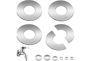 SWTYExt Lot de 4 rosaces pour tuyau de chauffage - 43 mm - En acier inoxydable - Pour tuyaux de chauffage - Couvercle de valve - Rosace pour lavabo et tuyaux