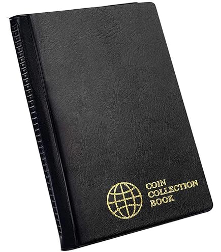 Album Collection Pièces Monnaie Album De Collection Pièces De Monnaie 60 Poches - Portefeuille Noir 15x11cm Pour Numismates Cadeau Numismatique Noir