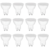 12 LED GU10.5W Bulbs Equivalent to 50W, 400 Lumens Warm White 3000K, 120&deg; Beam Angle, No Flicker Not Dimmable, AC 220-240V, L