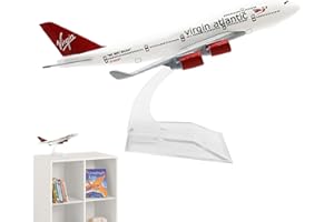MUSIOOK 1 PCS Model Airplane Collection, Aeroplane Toys Model Plane, 1/400 Scale Aircraft Models for Display, Toy Aeroplane, Virgin Atlantic 747 with Stands, Perfect Display Aviation Gift for Enthusiasts