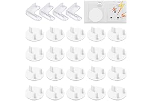 MOICAINY 20 Plug Socket Covers UK+4 Corner Protector,Plug Covers for Sockets UK,Plug Protectors Baby Plug Socket Covers,Socket Covers Baby UK,Child Safety Plug Socket Covers,Safety Plug Covers for Sockets Baby