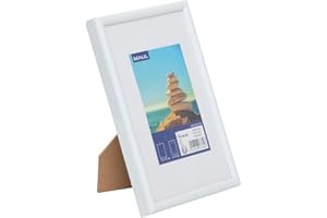 MAUL cornice foto 10x15 cm MAULart | Cornice per foto in plastica con intarsio passe partout | Cornici foto per formato orizzontale e verticale | Ideale per le foto | Bianca