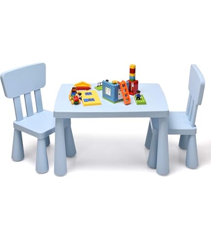 Teggi Turquoise/Navy/Grey Multifun Tafel met Twee Stoeltjes