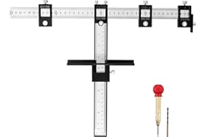 CAMWAY Punch Locator Drill Guide Woodworking Drill Guide Tool Cabinet Sleeve Hardware Jig ABS Plastic Wood Drilling Dowelling Hole for Installation of Handles Knobs Doors Drawer Pull