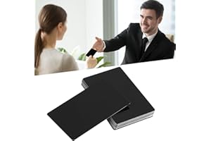 BOABY 50 pièces Cartes de Visite en Métal, Vierge Cartes de Visite en Alliage D’Aluminium Visite Carte de Gravure Laser 0,22mm /8,6 x 5,4cm, pour Bureau Cartes de Client Diy Cadeau(Noir)
