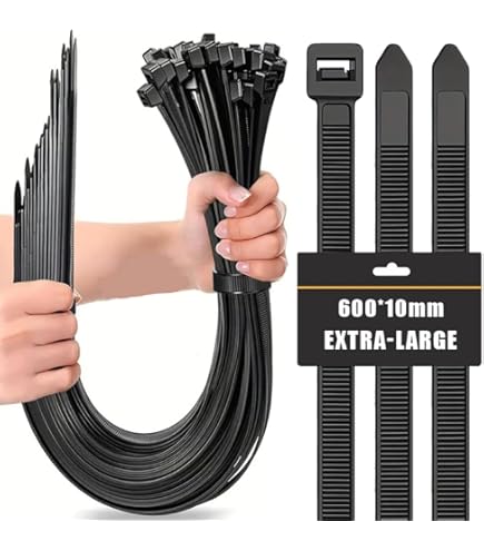 Klittenband Tyraps 310 x 17 mm Zwart UV Bestendig | Zak 10 stuks