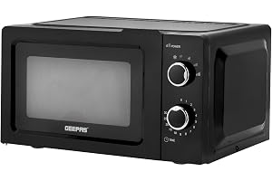 Geepas Microwave Oven With Easy Reheat Defrost Digital Display 20 L 1100 W GMO1899-20LS-BL Black
