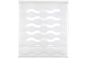 Blindecor Mediterráneo estor enrollable noche y día, color Blanco, estor ondas 140 x 180 cm (ancho x alto). Tamaño de la tela 137 x 175 cm. Estores noche y dia elegantes