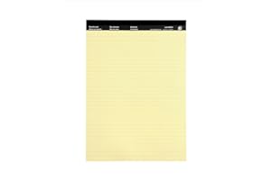 5 Star Office Executive Pad Perforated Top Feint Ruled Blue Margin Red 50 Sheets (100 Pages) A4 Yellow [Pack 10]
