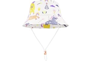 FenFang Kapelusz przeciwsłoneczny dla dzieci, dinozaur, kapelusz rybacki, dla chłopców i dziewczynek, czapka przeciwsłoneczna z paskiem pod brodę, kapelusz wiaderka, kapelusz plażowy, czapka na wiosnę