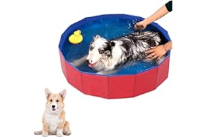 CEMYDEYO Faltbar Hundepool, Hundepool für Kleine Hunde,PVC rutschfest Planschbecken mit Ablassventil Schwimmbad Schwimmbecken für Hund Katze(80 * 20 cm)