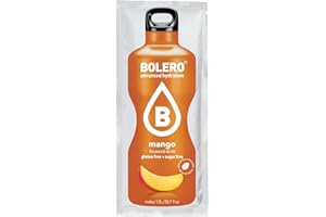 Bolero Bebida Instantánea sin Azúcar, Sabor Mango - Paquete de 12 x 9 gr - Total: 108 gr