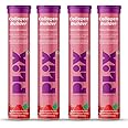 PLIX - THE PLANT FIX Collagen Builder Bubbly Effervescent - 15 Tablets (Pack of 4, Watermelon) for Hydrated Skin & Anti-Aging | Amino Acid Blend For Collagen Production | Vitamin C & E | 100% Vegan
