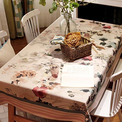 Encre impression numérique nappe de jardin plus épaisse table lin café table à manger en tissu , 140*180cm