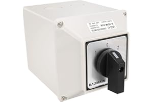 BAOMAIN Interruttore rotativo universale con interruttore principale, alloggiamento esterno, On-Off, 690 V, 63 A, 3 posizioni, 3 fasi, approvazioni CE, IP66, LW28-63/D303.3D