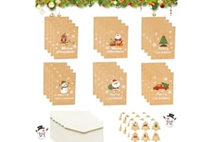 OUOQI 24 Piezas Tarjeta de Navidad,Postales Navidad,Tarjetas de regalos Navidad,Tarjeta de navidad creativa,Tarjetas de Felicitación Navideñas con sobres y pegatinas,Tarjeta de Navidad Plegable (style1)