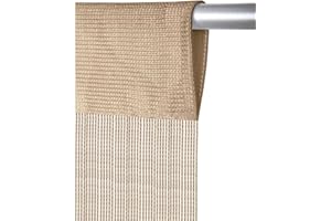 Arsvita Fadenvorhang mit Stangendurchzug, individuell kürzbare Gardine, moderner und eleganter Dekorationsartikel in vielen Farben und Ausführungen (B90xL250 cm/beige - Creme)