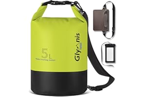 Glymnis Dry Bag 5L 10L 20L Waterproof Bag with Waterproof Pouch Bag + Phone Case and Adjustable Shoulder Strap for Kayaking Boating Fishing Rafting Swimming Camping Snowboarding