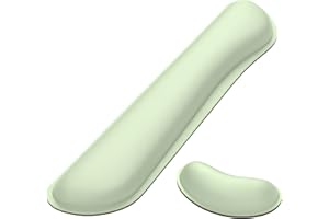 Dapesuom Vergrößertes Tastatur-Handgelenkauflage, Memory-Schaum Handgelenkruhen für Schreibtisch Matten Unterstützung, niedliche Schmerzlinderung Tastatur-Mauspad Resten Set für Büro, Seegrün