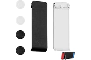 NIKSULTANT 2Pcs Kickstand Stand for Nintendo Switch with 4Pcs Thumb Grips Switch Stand Back Stand Replacement Repair Spare Parts Back Shell Holder Kickstand Replacement Compatible with Switch Console White Black