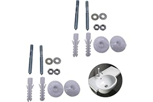通用 2 Sets Bathrooms Fitting Kit Screw Bolts Wall Mounted Basin Fixing Kits Screws Plug Washers for Wall Mount Basin Sink