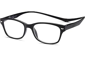 NEW VISION Occhiali da Lettura con Calamita per Collo, Certificazione CE, UV400 per Uomo e Donna, NV3282 (Nero, 2.5, Diottria)
