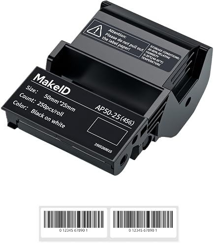 MakeID PET-Etikettenband 6 M – Mit Farbband, Permanent Haftend, Wetterfest, Für P31S Drucker, 5 Jahre Haltbarkeit