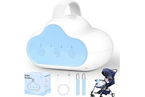 CELZYLU Kinderwagenschaukler, USB-C Aufladbar Schlafhilfe für Babys mit 3 Einstellbaren Schaukelintensitäten und 30, 60, 90 Minuten Timer mit 2 Haken, Universell für Kinderwagen, Buggy und Babywippe