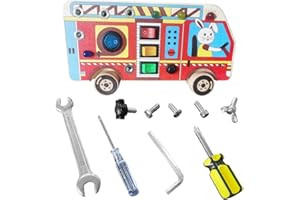 EBKCQ Busy Board Montessori Activity Board a Partire da 1 Anno Montessori Giocattolo, Giochi Legno Bambini Giocattolo Educativo Sensoriale Viaggio Montessori Giocattoli per Bambini 1 2 3 4 Anni