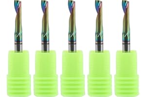 TRVOXVIQ 5 PCS CNC Router Bits with DLC Coating 4mm(0.157") Shank,4mm（0.157”）Cutting Dia,15mm (0.59) Cutting Length, Solid Tungsten Carbide Alloy End Mill Milling Cutter for Aluminium