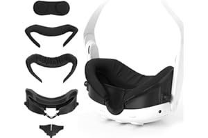 Vakdon Interface faciale Compatible avec Les Accessoires Quest 3 (Version améliorée), avec 2 Coussinets de Rechange Souples élargis, Couvercle d'objectif et Coussinet de nez Anti-Fuite