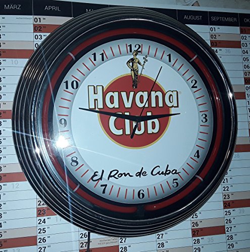 NEONUHR HAVANA CLUB NEON BELEUCHTUNG ROT BAR RESTAURANT KNEIPEN REKLAME + STIL - 2