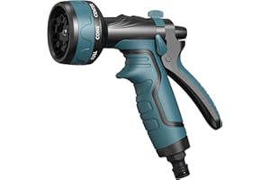 YMTEEDIO Hose Pipe Spray Gun, Garden Hose Nozzles & Spray Guns,Garden Hose Spray Gun, Hose Nozzle for Garden Hose, Garden Hose Gun with 8 Spray Patterns & Locking Function and Flow Control