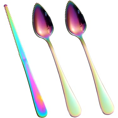 Ustensile de cuisine - WEIS - Lot de 2 cuillères à pamplemousse - Inox - Compatible lave-vaisselle - Maison