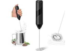 ENAIAH Fouet Mousseur à lait électrique de poche, Mini agitateur Mousseur de Lait Automatiques, Mini Fouet à Lait pour la préparation de lattes, de cappuccinos et de chocolats chauds