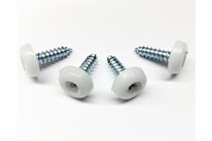 AUTOPOWER Cherished Registration Number Plate Fixing 4 White Oversized Screws Replacement