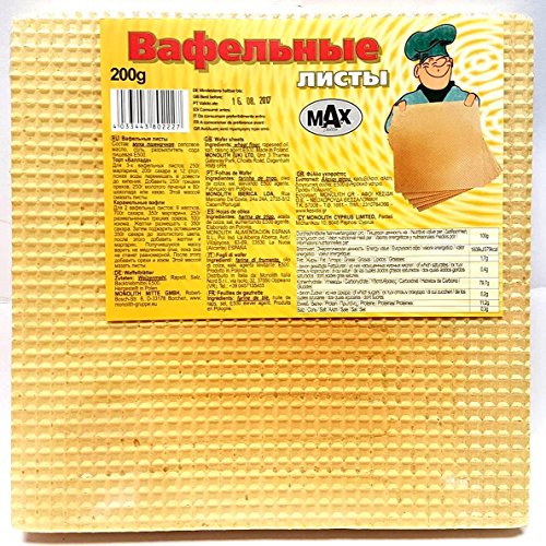 Preisvergleich Produktbild MAX Waffelblätter 25cm x 25cm 200g
