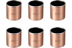 sourcing map 6Pcs Cojinetes de Casquillo, Manguito de Rodamiento sin Aceite, Diámetro Interior 22mm, Diámetro Exterior 25mm, Longitud 25mm, Cojinetes de Manga Bujes de Acero Carbono